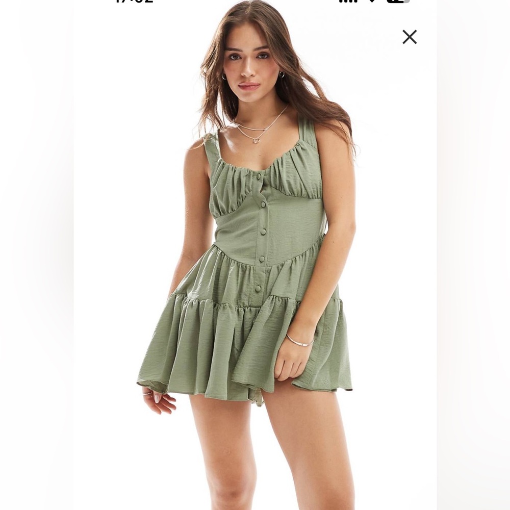 Green smock romper